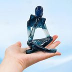 Reading Women Statue, Translucent Blue Resin Thinker Sculptures, Abstract Art Ornament, Modern Aesthetic Figurine Decoration for Home Living Room Bedroom Office Shelf Table Desk Bookshelf Decor - Image 5