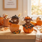 Fall Decorations for Home, Highland Cow Pumpkins Statues Cute Figurines - Image 5
