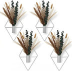 Jexine 4 Pcs Hanging Artificial Planters Wall Decor, Chrome Silver, Pampas by Jexine