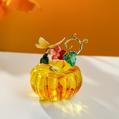 2.5inch Glass Pumpkins For Decorating Figurines Collectibles,Gold - Image 3