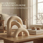 EOSAHR Pine Wood Arch Decor Set: Wood Sculpture for Shelf Decor, Natural - Image 4