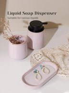 INGOFIN Ceramic Bathroom Accessories Set, Soap Dispenser &Toothbrush Holder - Image 6