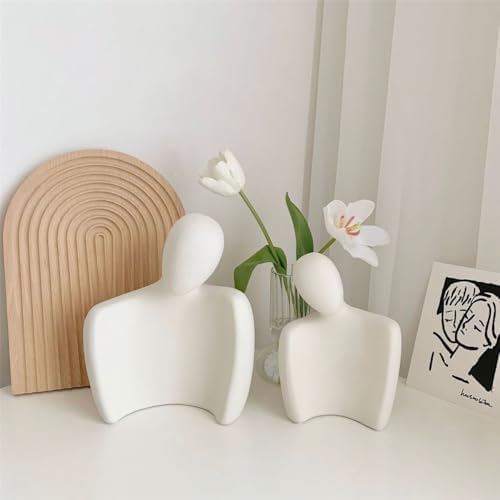 Ceramic Couple Statue Modern Shelf Decor Knick Knacks for Shelves, Valentine's Day Wedding Gifts, Home Decor for Living Room, Bedroom, Bookshelf & TV Stand (XL) - Image 6