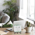 Inspirational Christian Desk Decor, Be Still And Know That I Am God Eucalyptus Sign, Desk Decorations For Office Home Living Room Bathroom, Eucalyptus Shelf Decor, Wooden Plaque With Stand (07) - Image 5