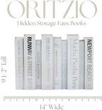 9 Faux Books White- Decorative Box with Hidden Storage, Home Staging Accessories, Coffee Table Decor, Paper Wrapped Bookshelf, White Home Accents, Old Money Aesthetic - Image 5