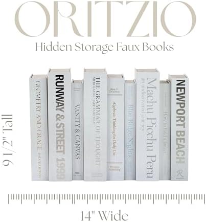 9 Faux Books White- Decorative Box with Hidden Storage, Home Staging Accessories, Coffee Table Decor, Paper Wrapped Bookshelf, White Home Accents, Old Money Aesthetic - Image 5