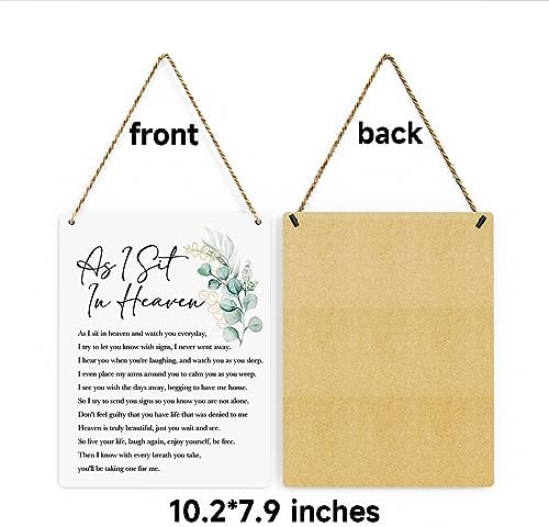 BELLOWDEER Inspirational Decor As I Sit In Heaven Christian Gifts Bible Verse Wall Art Scripture Wooden Hanging Sign for Modern Home Office Bathroom Bedroom Wall Art Decoration 8 x 10 Inches - Image 7