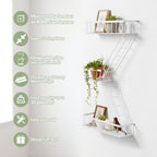 SweetSage Fire Escape Wall Shelf White - Modern New York City Wall Decorative Display Ladder Floating Shelves for Bedroom, Home Decor, Action Figure Display (2.5-Tier) - Image 3