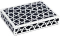 Handicrafts Home Decorative Storage Box with Lid, Black and White Moroccan Zellij Decorative Remote Control Box, Slim Coffee Table Storage Box for Shelf, Desk & Living Room Decor, Zellij 8 x 6 x 1.5 by HandicraftsHome
