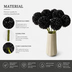 Mandy's 12pcs Artificial Black Ball Chrysanthemum Flowers - Image 4