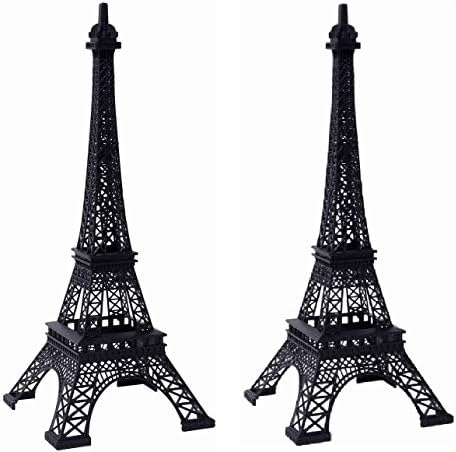 Hosley Set of 2 Tabletop Iron Eiffel Tower 15" Tall. Ideal Gift for Wedding, Home, Party Favor, Spa, Reiki, Meditation, Bathroom Settings P1 by HOSLEY
