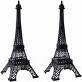Hosley Set of 2 Tabletop Iron Eiffel Tower 15" Tall. Ideal Gift for Wedding, Home, Party Favor, Spa, Reiki, Meditation, Bathroom Settings P1 by HOSLEY