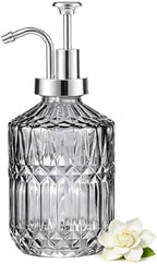 Amolliar 12 Oz Glass Soap Dispenser with Plastic Pump,Dark Grey,1 Pack by Amolliar