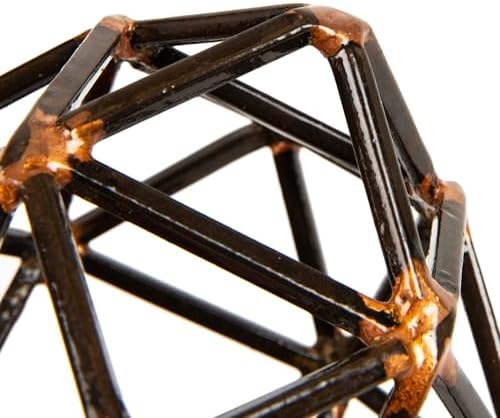 Mind Reader Metal Geometric Sculpture, Modern, Office Decoration, Home Decor, Metal, Black - Image 4