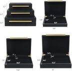 Faux Shagreen Decorative Stackable Jewelry Storage Boxes Set of 3,Black - Image 2