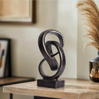 Abstract Bronze Rope Knot Statue, Geometric Decor, Living Room Coffee Table Bookshelf countertop Bronze Decor, Office Coffee Table entryway entryway Desktop Decor. - Image 2