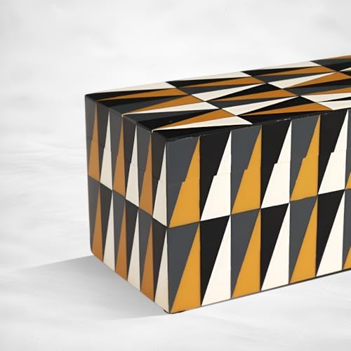Handicrafts Home Black White Large Decorative Keepsake Box with Lid, 10x5x5 - Image 5