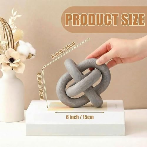 Yalikop 3 Link Wood Knot Decor Rustic Table Shelf Accents, Gray - Image 2