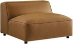 Modway Auren Vegan Leather Modular Armless Chair in Camel by Modway