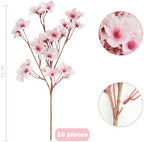 16 Pcs Artificial Silk Cherry Blossom Branches 15.7in for Vase ,Pink Peach - Image 5