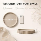 11-Inch Concrete Round Tray Home Decor for Coffee Table Decor - Round Coffee Table Tray - Circular Kitchen Island Trays - Decorative Trays- Beige - Image 5