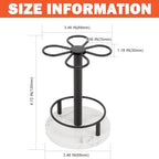 Toothbrush Holder Stand for Bathroom, Metal Toothbrush Organizer with Marble Base, Toothbrush Storage Collection for Family, Suitable for Home Hotel Countertop Vanity (Small, Matte Black) - Image 2