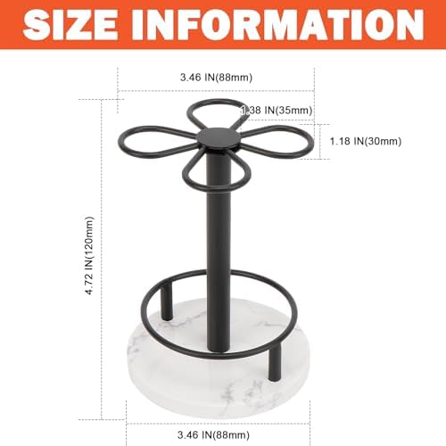 Toothbrush Holder Stand for Bathroom, Metal Toothbrush Organizer with Marble Base, Toothbrush Storage Collection for Family, Suitable for Home Hotel Countertop Vanity (Small, Matte Black) - Image 2