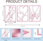 ESTART 3 Pcs Metal Minimalist Line Wall Art, Love Heart Metal Wall Decor - Image 2