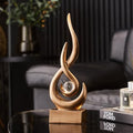 FJS Bronze Abstract Flame Sculpture for Living Room Coffee Table Decor by FJSHomeDecor