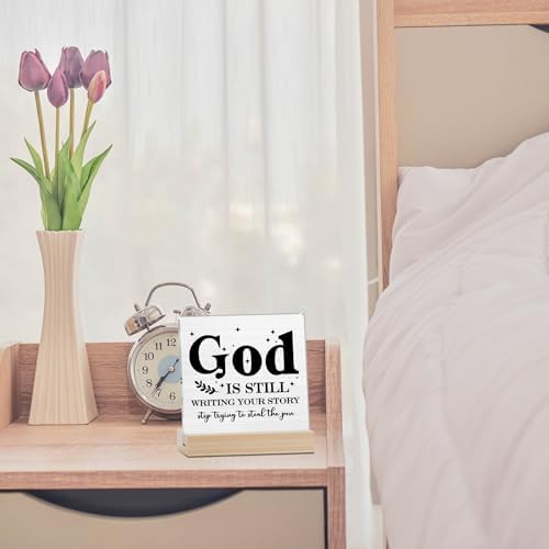 Farmhouse Decor, Acrylic Christian God Home Decorations, Aesthetic Entry Way Table Shelf Decor, Living Room Table Accessories, Boho Office Decorations For Work (07) - Image 4