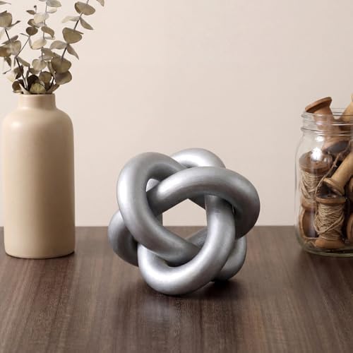 Yalikop 3 Link Wood Knot Decor Rustic Table Shelf Accents, Silver - Image 6