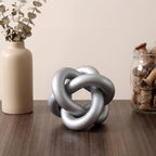Yalikop 3 Link Wood Knot Decor Rustic Table Shelf Accents, Silver - Image 6