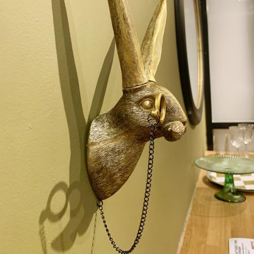 Animal Heads Wall Decor, Faux Rabbit Head, Resin Animal Wall Hanging Decoration for Living Room, Bedroom, Kitchen,Vintage Farmhouse Home Decor Gift, Rabbit - Image 5