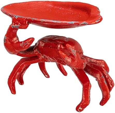 Creative Co-Op Distressed Cast Iron Crab Shaped Decorative Dish, Red by Unknown