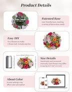 BLOSMON Fake Flower Centerpieces for Home Tables: 2 Pcs, Pink and Orange - Image 5