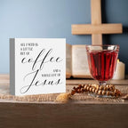 Christian Coffee Bar Sign, Farmhouse Kitchen Decor with Inspirational Quote, Rustic Wood Wall Art for Home Cafe Office - Image 4
