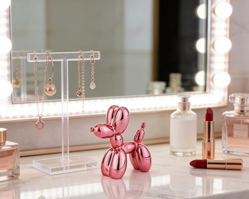 4 Inch Shiny Pink Balloon Dog Sculpture - Image 4