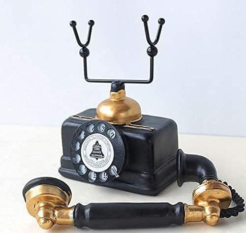 HoneyCare Retro Decorative Telephone Model, Vintage Antique Style Resin Rotary Phone Ornament for Home Office Decor, Steampunk & Victorian Style Statues, Photography Props, Housewarming Gift - Image 3