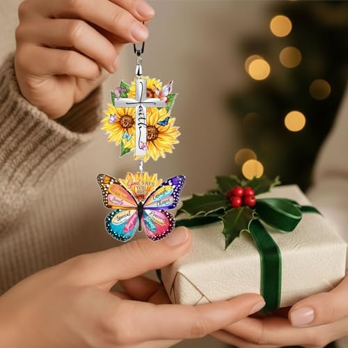 Christian Gifts for Women Faith - Sunflower Butterfly Gifts for Women Religious - Birthday Gifts for Women, Inspirational, Religious Gifts for Sister, Friend, Daughter, Mom - Office Desk Accessories - Image 2