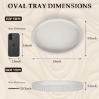 Oval Tray for Coffee Table Decor, 13" Concrete Coffee Table Tray, Granite - Image 3