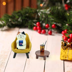 Mevodeata Cute Cat Playing Phone on Sofa and Drinking Coffee Figurine for Office Home Decor - Cute Cat Gift for Cat Lovers - Image 6