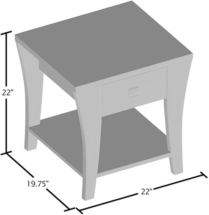 BOWERY HILL Transitional Wood Storage End Table, Solid Wood and Veneer - Image 3