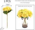Kimura's Cabin 6pcs Hydrangea Artificial Flowers Silk Hydrangeas,Yellow - Image 2