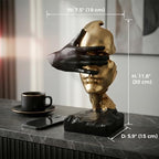 See No Evil Gold Resin Bust Sculpture, Desk Shelf Decor Statue - Image 3