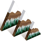 3 Pcs Mountain Shelf Decor Mountain Wooden Wall Decor Forest Art, Green by Maitys
