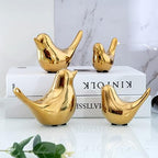 Notakia Small Birds Statues Home Decor Modern Style Decorative Ornaments for Living Room, Bedroom, Office Desktop, Cabinets (4Pcs Gold Birds) - Image 2
