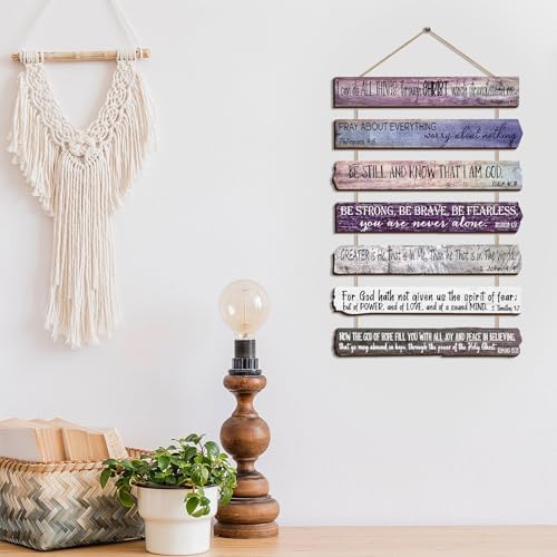 Yookeer 7 Tier Christian Wall Art Bible Verses Purple English Style - Image 6
