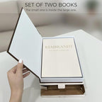 Set of 2 Linen Decorative Books with Hidden Storage – Chic Housewarming & Christmas Gift Idea, Monochrome Faux Book Box for Shelf and Coffee Table Decor (White & Black) - Image 6