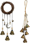 Witch Bells for Door Knob for Protection, 2 Pack Handmade Witch Bells 13.5 & 12.2 Inch with Brass Bells and Spell Jars, Vintage Boho Witchy Decor Witchcraft Supplies Wiccan Gifts for Home Wall Door by Unknown