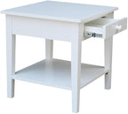 IC INTERNATIONAL CONCEPTS Spencer White Wood End Table in White - Image 9